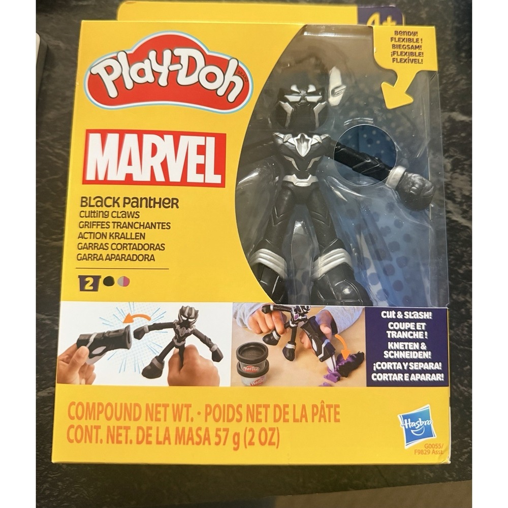 Play-Doh Marvel BLACK PANTHER Cutting Claws Playset Bendy Action Figure NEW